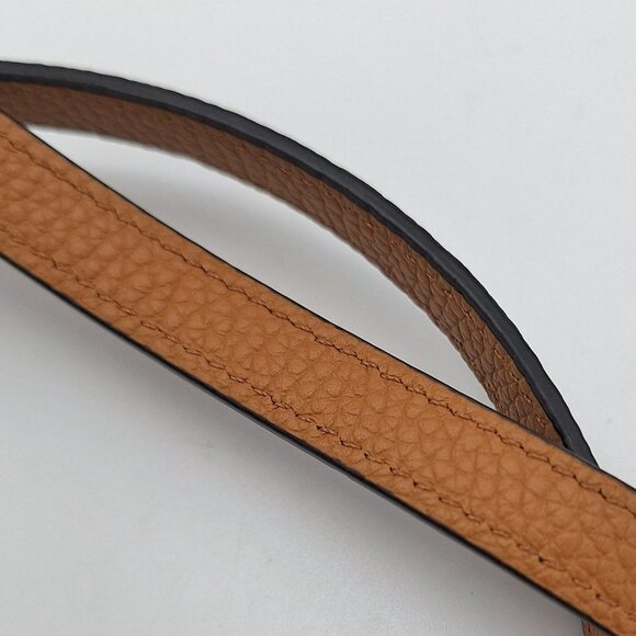 Coach Black Pebbled Leather 0.5" X 45" Strap Gold Tone Lobster Clasps - Picture 5 of 7